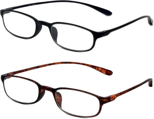 Vista 19 de Calabria 718 Flexie Oval - Gafas de lectura para hombres/mujeres, lectores flexibles, ligeros y duraderos, marco TR-90 de poder único plegable Ébano