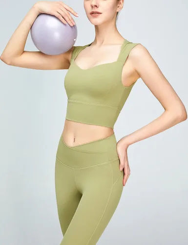 Vista 5 de Loovoo Longline - Brasier deportivo acolchado para mujer, sin varillas, soporte medio, para yoga, cuello cuadrado, fitness, entrenamiento