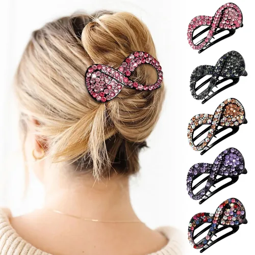 Vista 18 de Pinzas de pelo planas French Concord - 6 piezas, pinzas de pelo curvas sin deslizamiento, pinzas de agarre para volumen, pinzas de pelo para mujeres