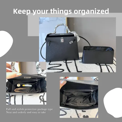 Vista 8 de DGAZ Organizador de bolsas, organizador de bolsas de seda, organizador de bolsos y bolsos Simplicity, se adapta a bolsas Kelly mini I mini II