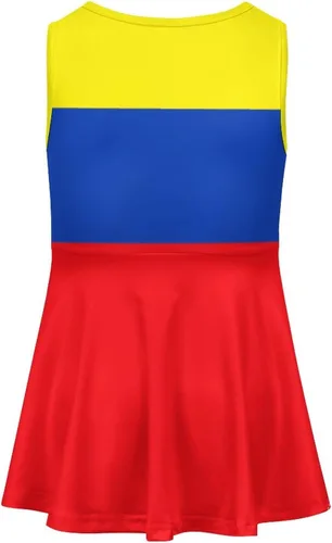 Vista 5 de Vestido de niña con la bandera de Trinidad y Tobago para verano, cuello redondo, camiseta para niños, ropa casual