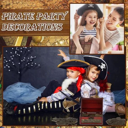 Vista 6 de Hanaive 100 Piezas Monedas de Pirata de Metal Cofre del Tesoro Doblón Español Monedas Falsas Fichas para Niños Juegos de Mesa Fiesta Pirata Cosplay