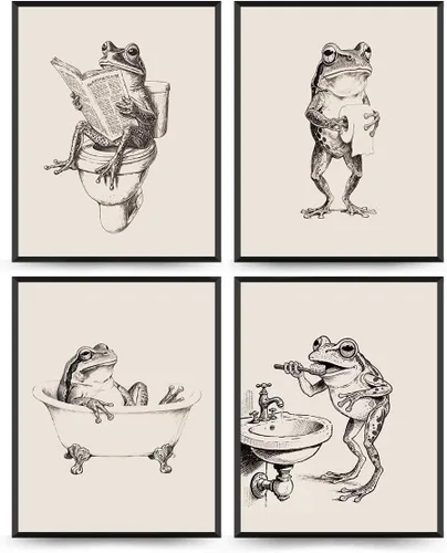 Vista 10 de Impresiones de Arte de Pared para Baño de Niños Wheatwin, Decoración de Pared de Ganso para Baño