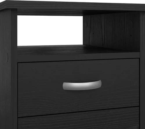 Vista 9 de Tvilum Escritorio con 5 cajones, grano de madera negro