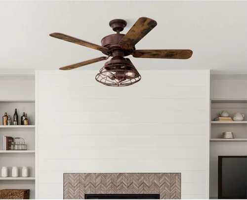 Vista 12 de Westinghouse 74001B00 Barnett de estilo vintage, ventilador de techo inteligente WiFi compatible con Amazon Alexa y Google Home con luz LED, control
