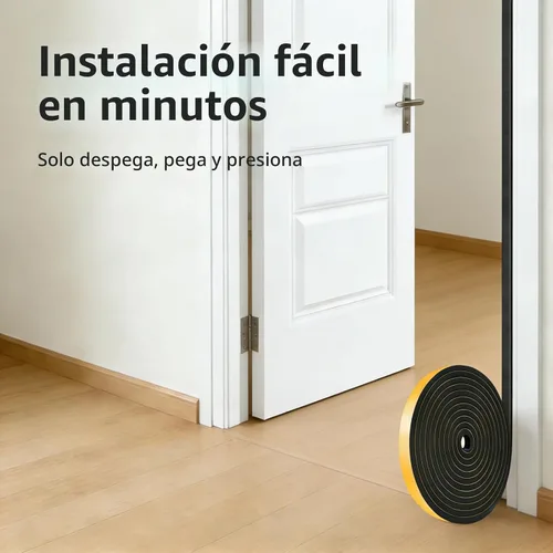Vista 2 de Square Foam Insulation Tape for Doors & Large Gaps, Strong Adhesive