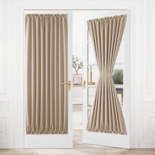 Vista 87 de DWCN Cortinas para Puertas Francesas – Cortinas opacas térmicas con bolsillo para barra para puertas con ventana de cristal, puertas de cocina