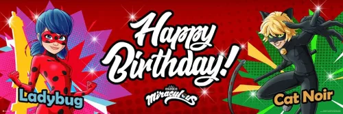 Vista 4 de Miraculous Ladybug Birthday Decorations Party Banner Decor Lady Bug And Cat Noir Backdrop Poster Cool Wall Art Print Poster 24x16