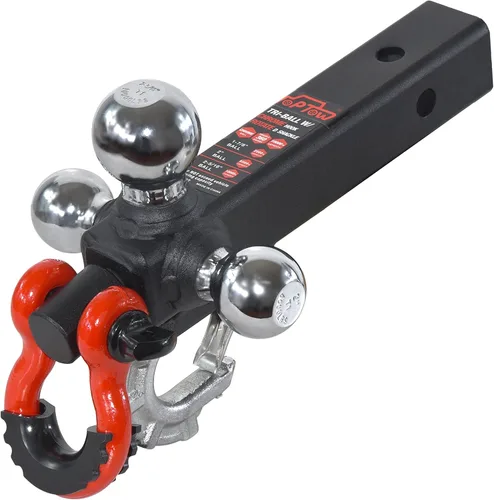 Vista 7 de TOPTOW Enganche de remolque de tres bolas con bolas de enganche triple negro mate de 1-7/8 pulgadas, 2 pulgadas, 2-5/16 pulgadas, multiajuste