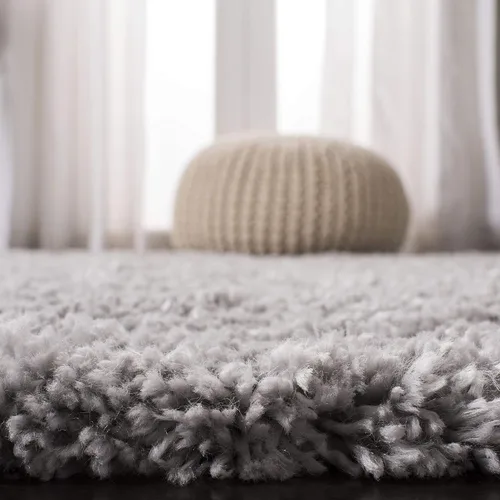 Vista 7 de SAFAVIEH Fontana Shag Collection Alfombra de Área - 8' Cuadrada, Gris, Diseño Sólido, No Desprende Pelusa y Fácil Cuidado, 2 pulgadas de Grosor