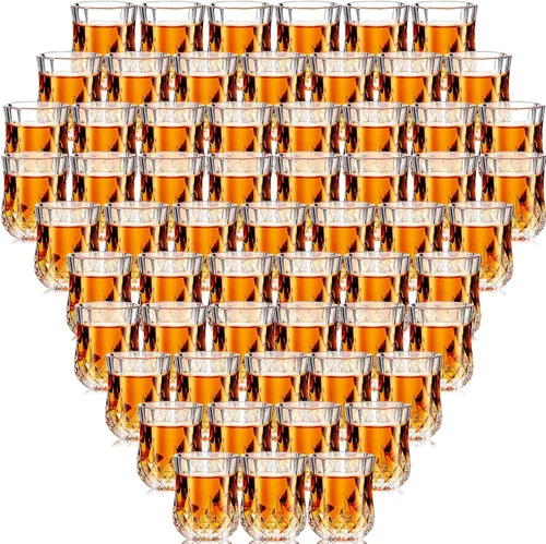 Vista 13 de Meanplan Juego de mini vasos de chupito de 1.7 onzas, vasos de degustación, base pesada, taza de chupito transparente, lindas tazas de vino Cordial