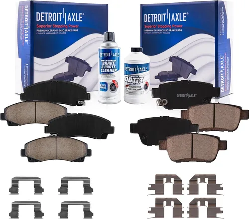 Vista 90 de Detroit Axle - Pinza de disco del lado del acompañante + pastillas de freno de cerámica de repuesto para Lexus HS250H Toyota RAV4 Prius V Scion xB