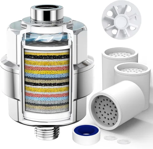 Vista 13 de Filtro de ducha de 20 etapas para agua dura, con 1 cartucho reemplazable, filtro de agua de ducha de alto rendimiento para eliminar cloro y flúor