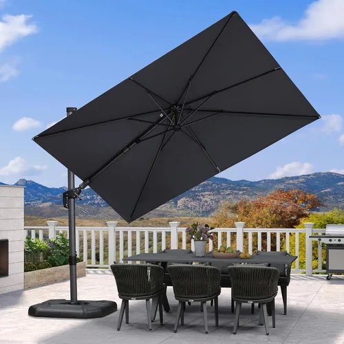 Vista 528 de PURPLE LEAF Paraguas al aire libre con base 8' x 8' protección solar verde Manzana Verde (Apple Green)