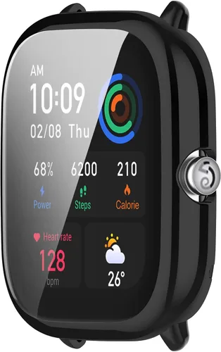 Vista 6 de Fundas protectoras de pantalla compatibles con Amazfit GTS 4 Mini, cubierta protectora duradera de TPU de cobertura completa, accesorios para Negro