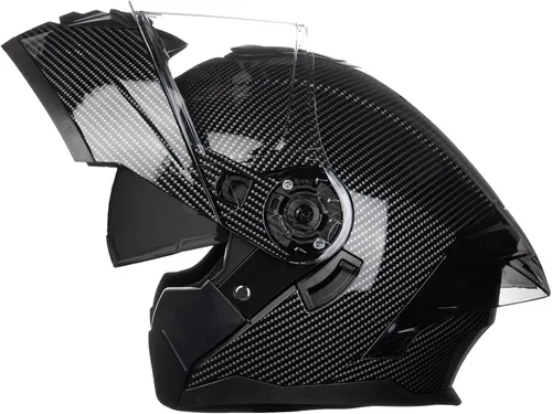 Vista 5 de Casco modular para motocicleta con diseño abatible, aprobado por el DOT con visera extra transparente, cascos de cara completa para motocicleta