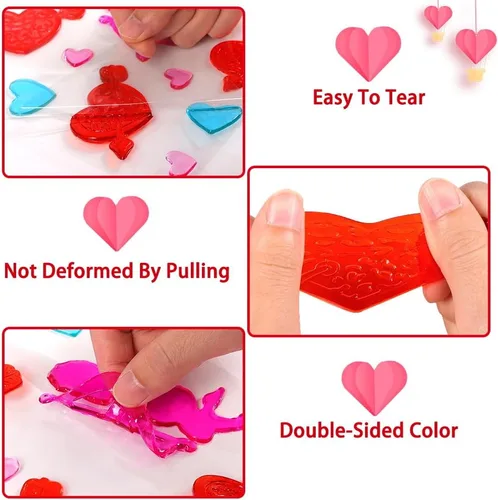 Vista 3 de XIMISHOP 6 calcomanías de gel para ventana de San Valentín para decoración de ventanas