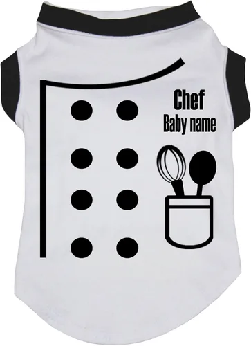 Vista 2 de Petitebella Camisa personalizada para perro y cachorro de chef (negro, XS)