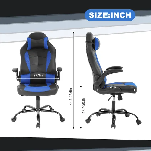 Vista 7 de Silla de computadora para videojuegos, silla de computadora de carreras, silla de oficina, silla de escritorio moderna y ajustable, silla ergonómica