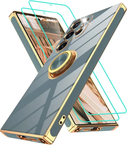 Vista 313 de Funda para Motorola Moto G 5G 2024: Funda Moto G Play 5G 2024 con 2 piezas de protectores de pantalla, soporte de anillo de rotación de 360°