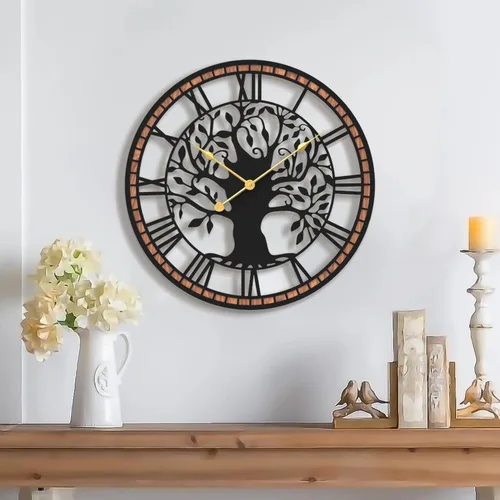 Vista 11 de Micasso Large Wall Clocks Decorative: 15 Inch Tree of Life Battery Operated