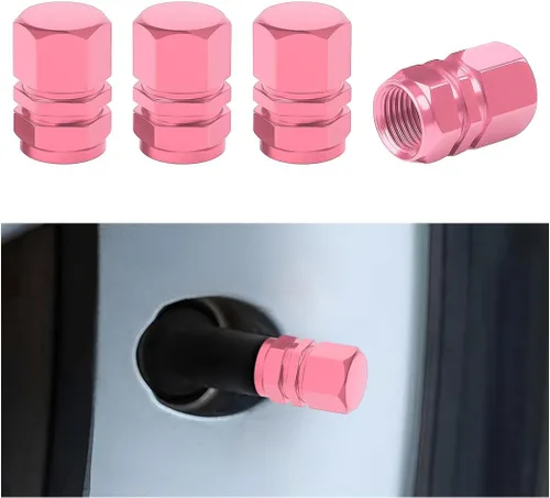 Vista 13 de Osilly Tapones de válvula de vástago de neumático de automóvil, 4 piezas de cubiertas de vástago de válvula de aleación de aluminio, resistentes a