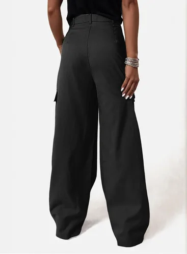 Vista 5 de Dokotoo Womens High Waisted Wide Leg Cargo Pants Baggy Casual Work Pants with 4 Pockets