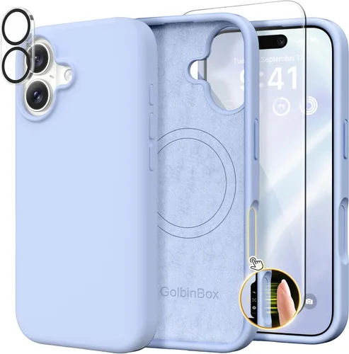 Vista 73 de GolbinBox Funda magnética para iPhone 17, compatible con MagSafe, cubierta de silicona integrada para control de cámara, funda de silicona líquida a