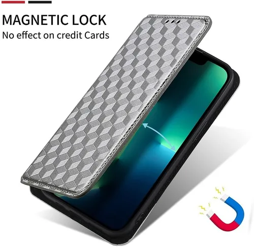 Vista 3 de Funda compatible con Blu View 1, compatible con Blu View1 B100DL de piel sintética con tarjeteros con cierre magnético, protección para teléfono