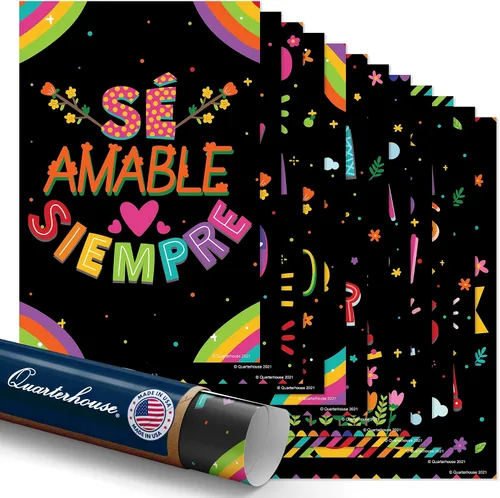 Vista 11 de Quarterhouse Paquete de 10 carteles motivacionales en español (ilustrados), materiales de aprendizaje en el aula de español para estudiantes