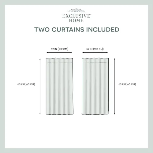 Vista 7 de EXCLUSIVE HOME Catarina - Par de paneles de cortinas en capas sólidas para oscurecer la habitación, opacas y transparentes, pestañas