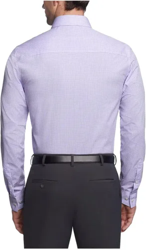 Vista 2 de Kenneth Cole Unlisted - Camisa de vestir para hombre, ajuste delgado, cuadros y rayas (estampadas)