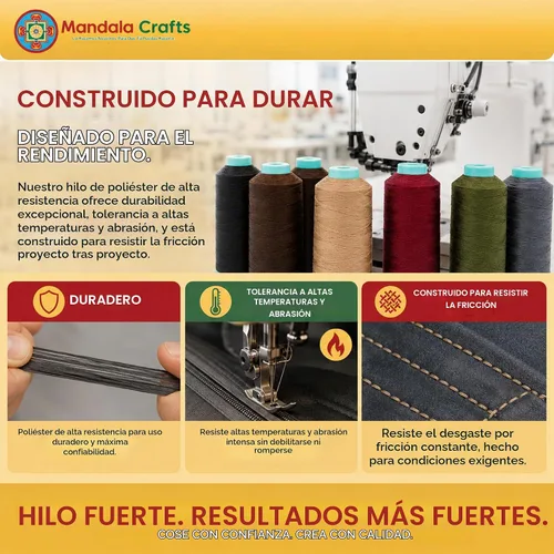 Vista 5 de Mandala Crafts Airforce Blue Tex 70 - Hilo de poliéster para tapicería Fuerza Aérea