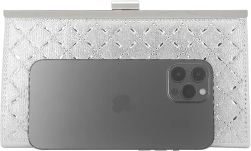 Vista 3 de Bolso de mano de metal con asa superior para mujer