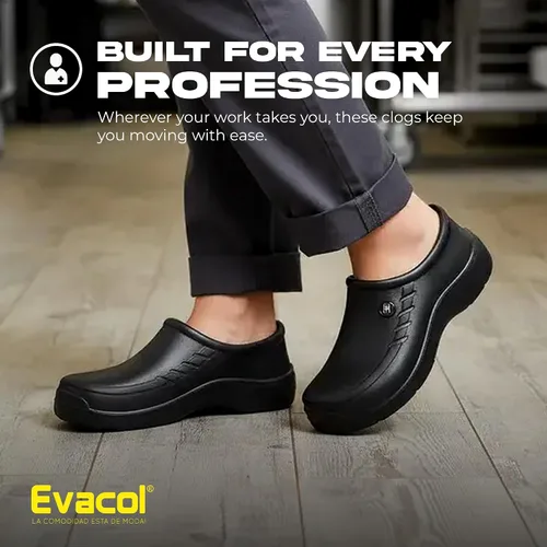 Vista 7 de Zapatos antideslizantes para hombre: zuecos sin cordones, cómodos zapatos de trabajo