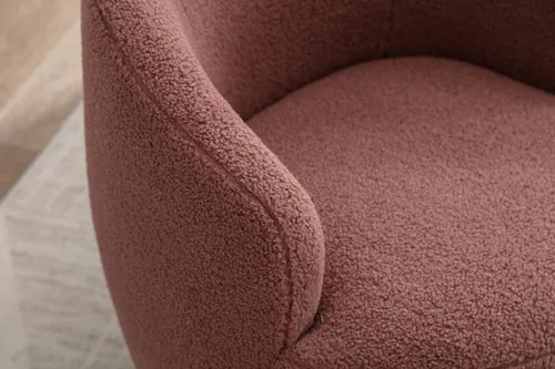 Vista 25 de Silla giratoria decorativa, moderna silla tapizada de barril con respaldo ergonómico y cojín cómodo, sillón individual de ocio para sala de estar