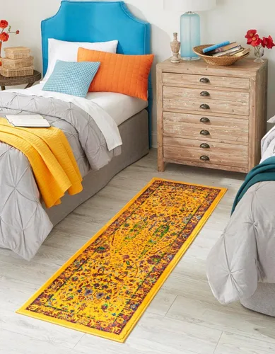 Vista 22 de Unique Loom Calypso Collection - Alfombra rectangular de 2 x 3 pies, color aguamarina y azul marino