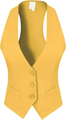 Vista 19 de Design by Olivia Chaleco de esmoquin con espalda cruzada para Caramelo