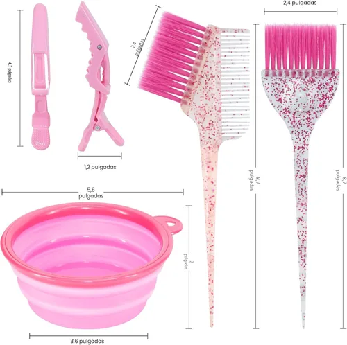 Vista 2 de Asqraqo Kit de 11 piezas para colorear el cabello, herramientas profesionales de salón para mezclar bricolaje, incluye clips, cuenco, cepillo
