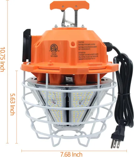 Vista 2 de NS Luz de trabajo temporal LED de 150 W, 24750LM Luz diurna enlazable blanca 5,000 K lámpara colgante portátil Iluminación de trabajo Cubierta