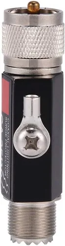 Vista 9 de DAUERHAFT Protector de rayos coaxial, DC 230A Protector de rayos coaxial Pararrayos macho a hembra Conector UHF de hierro UHF Pararrayos coaxial