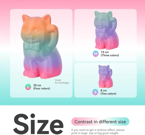 Vista 3 de Conjure PETG Rainbow - Filamento para impresora 3D, 2.2 libras Arco iris-2.2 lbs