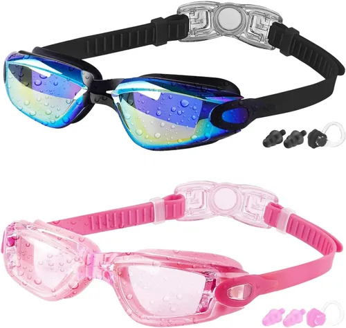 Vista 14 de COOLOO - Gafas de natación para niños, paquetes de 2 gafas de natación para niños y niñas de 4 a 16 años