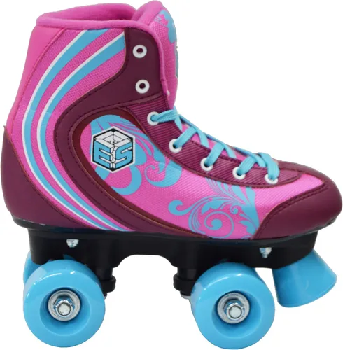 Vista 7 de Epic Cotton Candy - Patines cuádruples con 2 cordones (rosa y azul)