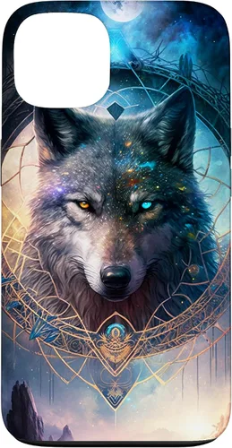 Vista 7 de Wolf Mystical Surreal Fantasy Funda para iPhone 17