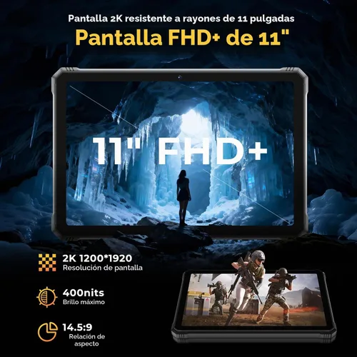 Vista 4 de HOTWAV R9 Plus Tablet Resistente 11 Pulgadas Android 14, Tablet Impermeable 20080mAh, 2K 24GB+512GB/2TB TF Tablets de Trabajo, 64MP+16MP Octa-Core