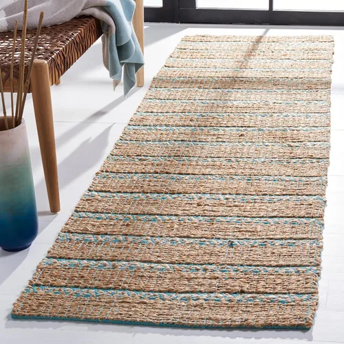 Vista 11 de SAFAVIEH Natural Fiber Collection NFB655Z - Alfombra de pasillo de 2 pies 3 pulgadas x 8 pies, color negro y natural, hecha a mano de yute a rayas