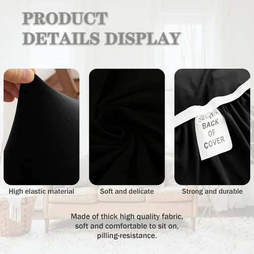 Vista 5 de LazyBoy - Funda para sillón reclinable, color liso, 4 piezas, fundas protectoras de muebles para sillón reclinable con bolsillo, funda para sofá