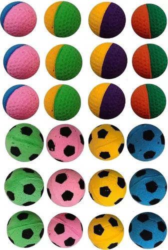 Vista 8 de Pelotas de fútbol de espuma, juguetes para gatos (24 piezas)