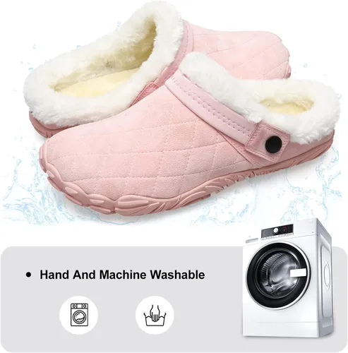 Vista 4 de Besroad - Pantuflas mullidas para mujer y hombre, esponjosas, cómodas, de espuma viscoelástica, para dormitorio